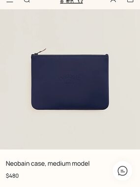 Hermes NEW SOLD OUT Neobain Medium Zip Pouch in Navy